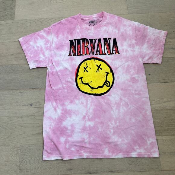 NIRVANA Other - Nirvana Graphic Print Tie Dye 90s Band Short Sleeve T-Shirt Pink Size Medium